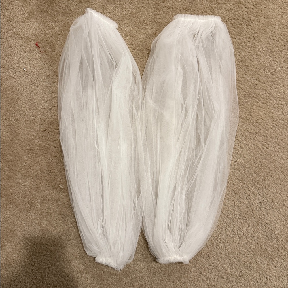 White Sheer Tulle Sleeves